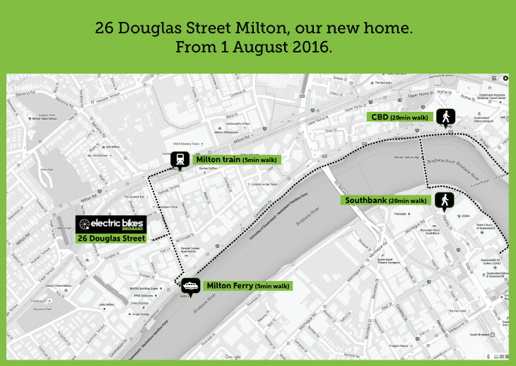 Electric Bikes Brisbane - Milton Store Location Map