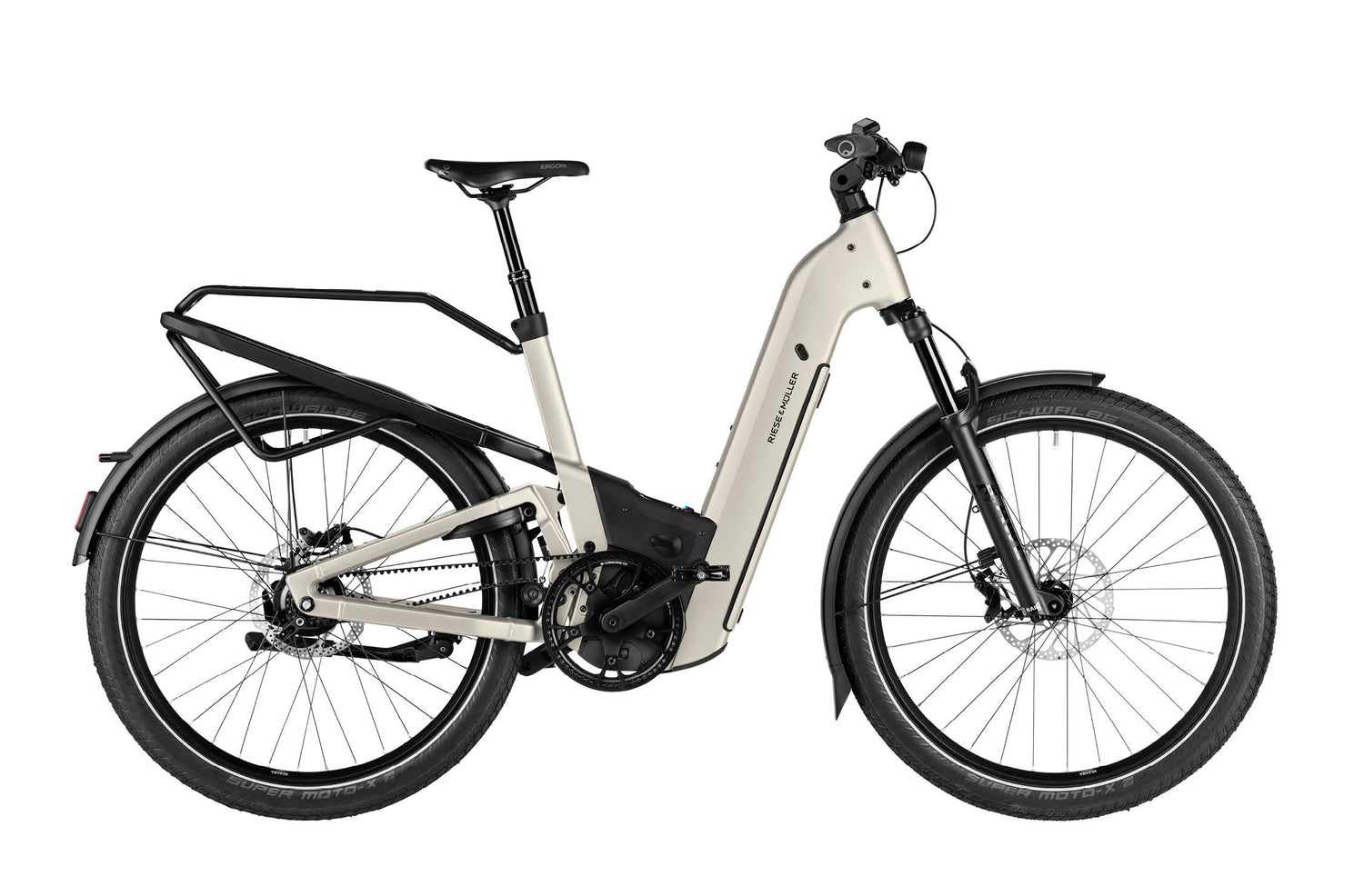 Riese & Muller Homage5 GT Rohloff EBike, Warm Silver w Standard Carrier | Electric Bikes Brisbane