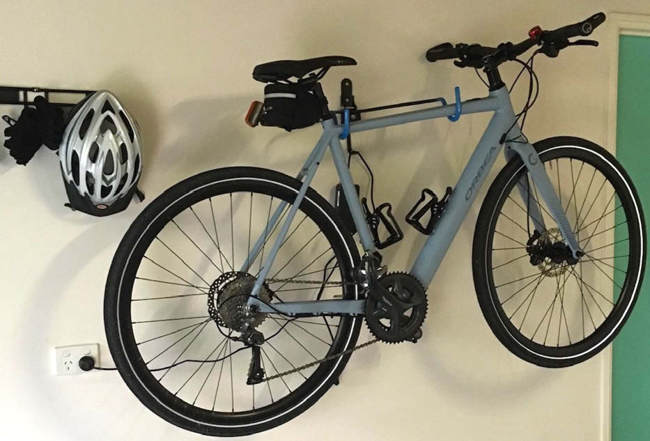 Orbea Gain F30 set up in garage