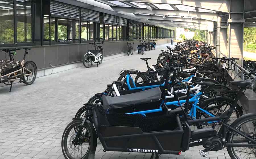 Riese & Muller headquarters 'car' park | Electric Bikes Brisbane