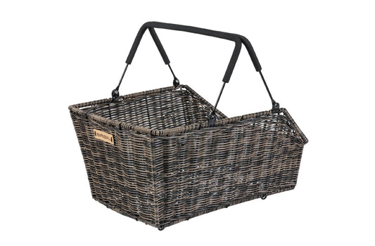 Basil Cento Rear Basket MIK Rattan | Electric Bikes Brisbane