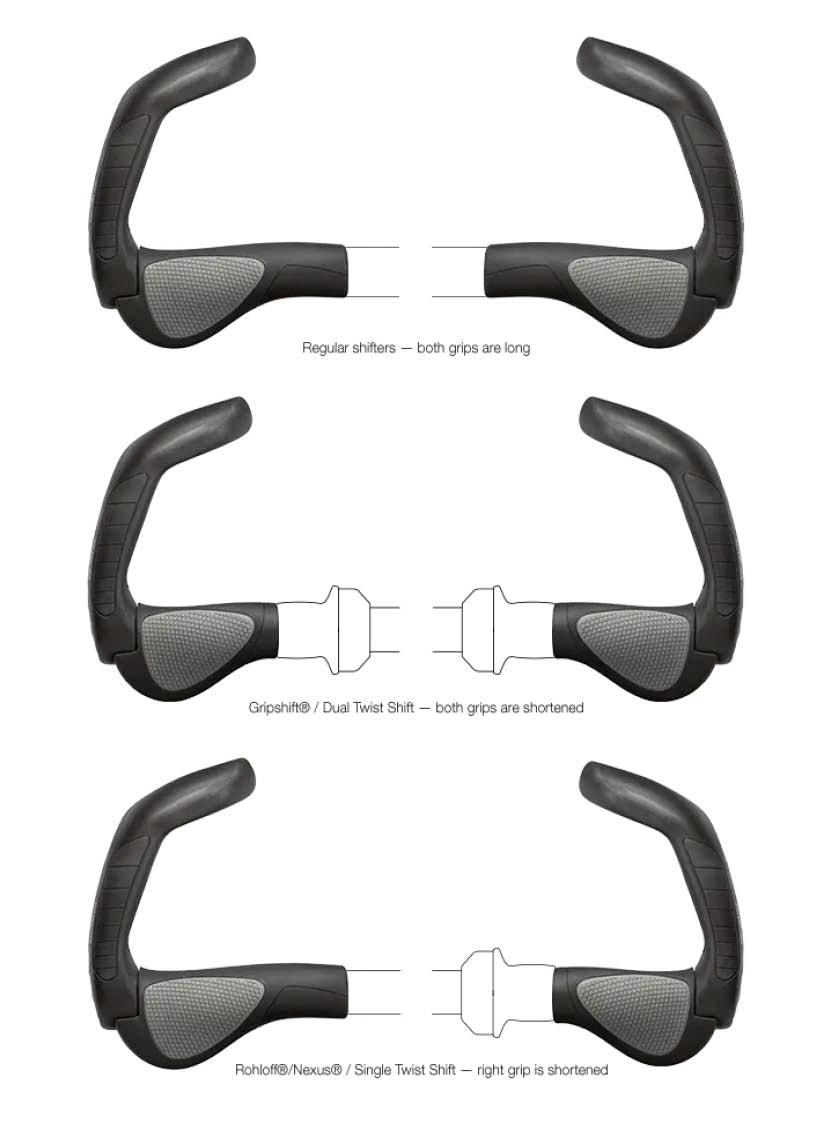 Ergon GP5 Grips | Electric Bike Comfort Grips with Bar Ends | Electric Bikes Brisbane