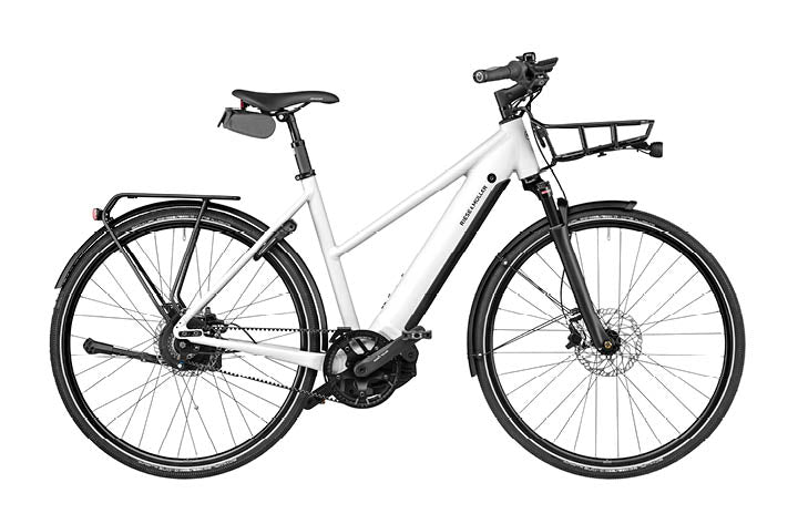 Riese & Muller Roadster4 Mixte Vario, White w racks | Electric Bikes Brisbane