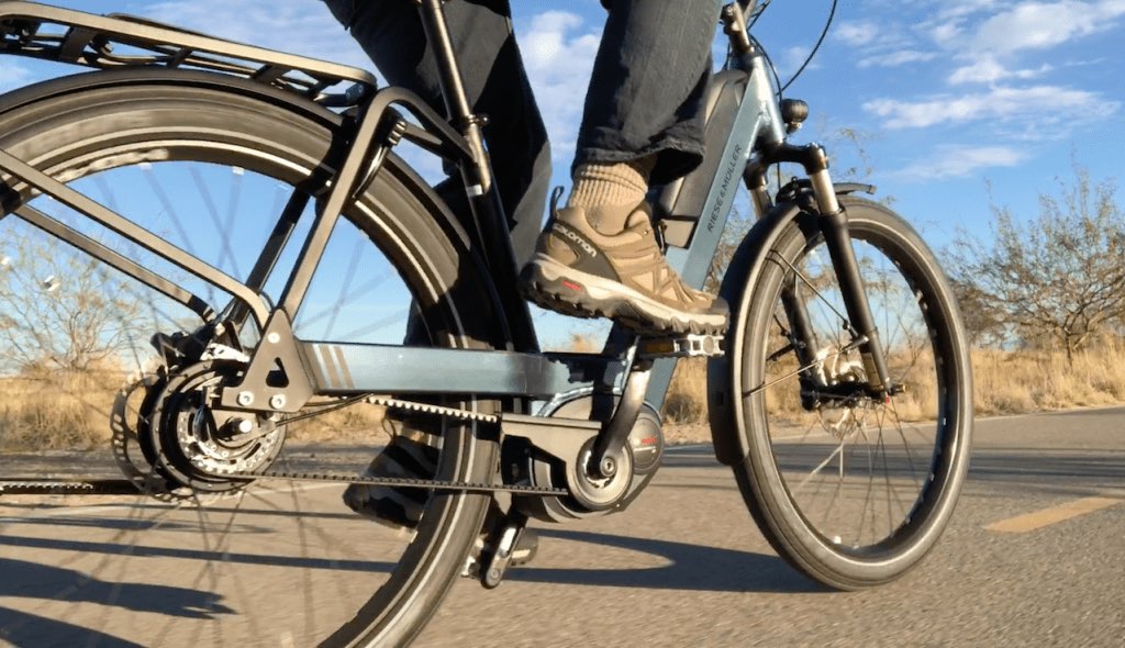 Riese & Muller ebike with internal gears and belt drive
