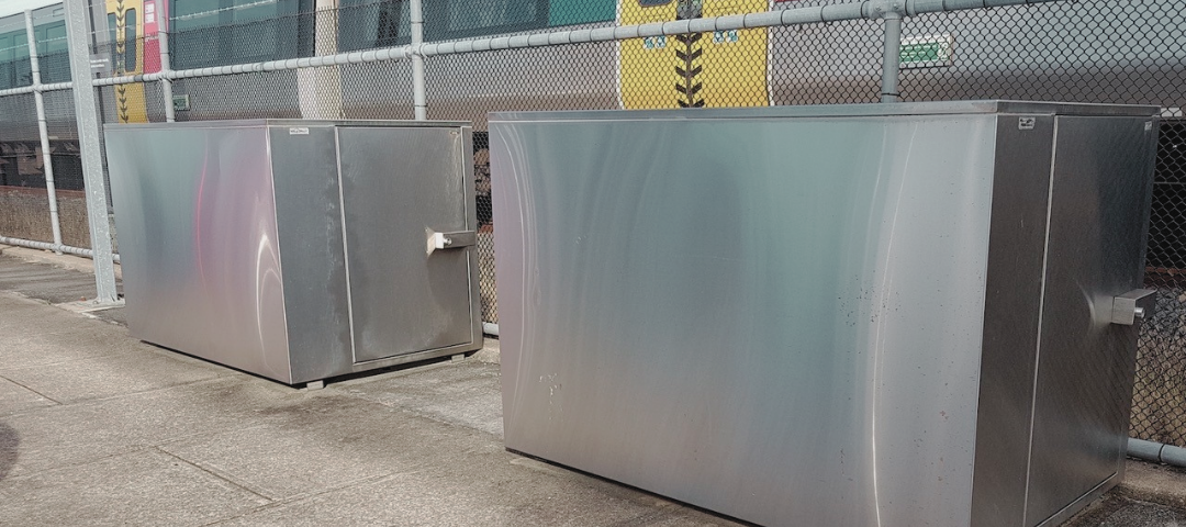 QRail outdoor bike lockers